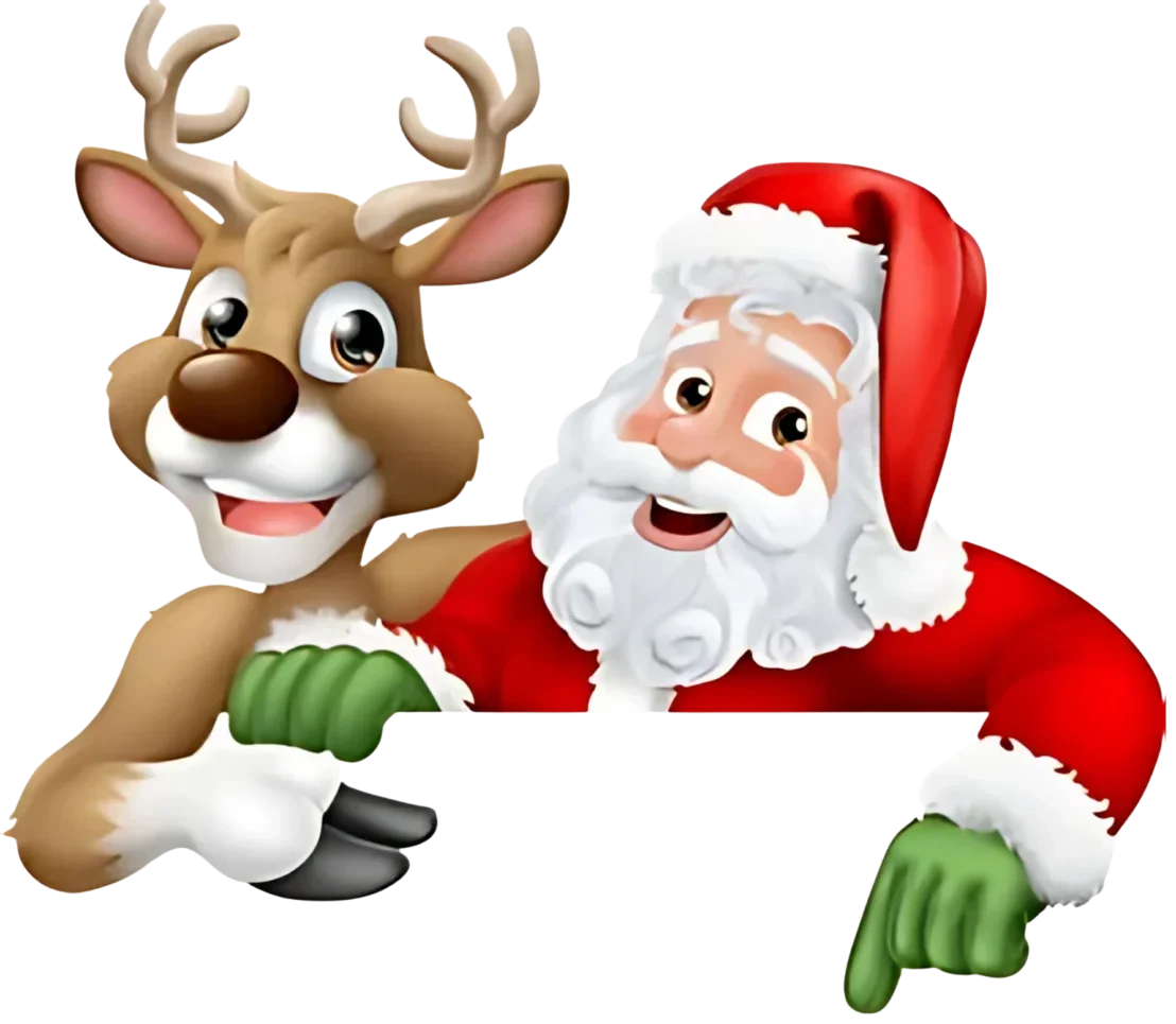 reindeer and santa